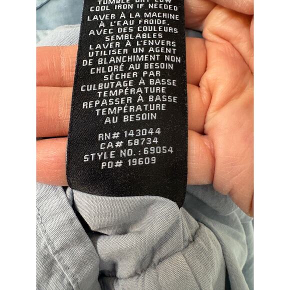 7 For All Mankind Sz S Denim Chambray Tie-Back‎ Babydoll Mini Puff Sleeve Dress - Picture 5 of 11